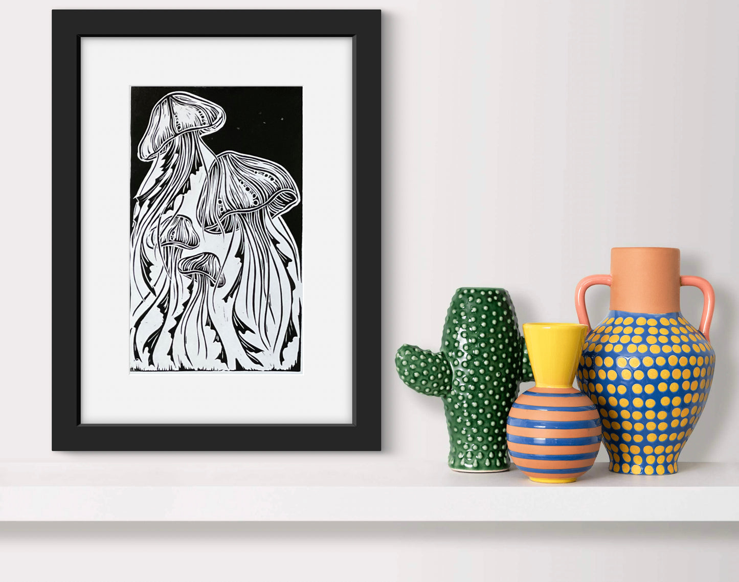Jellyfish Lino print