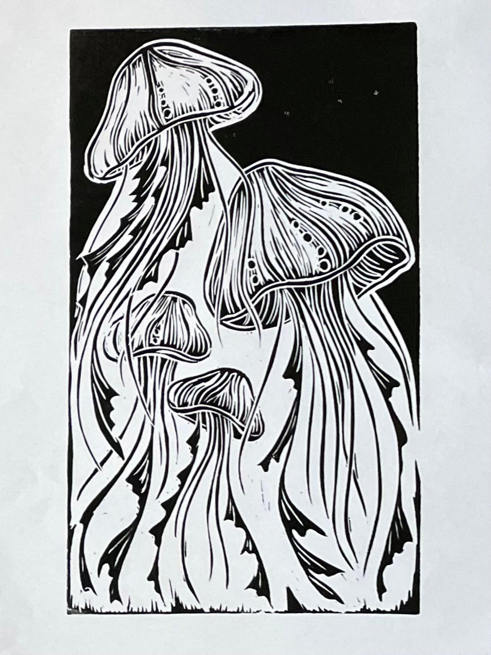 Jellyfish Lino print