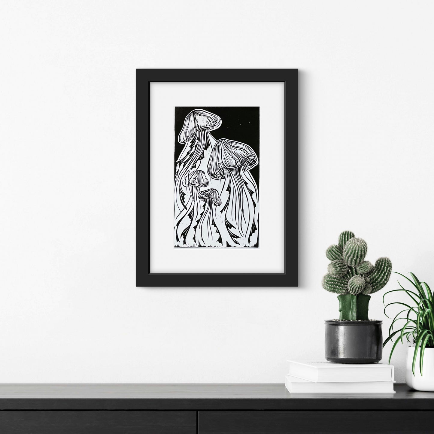 Jellyfish Lino print