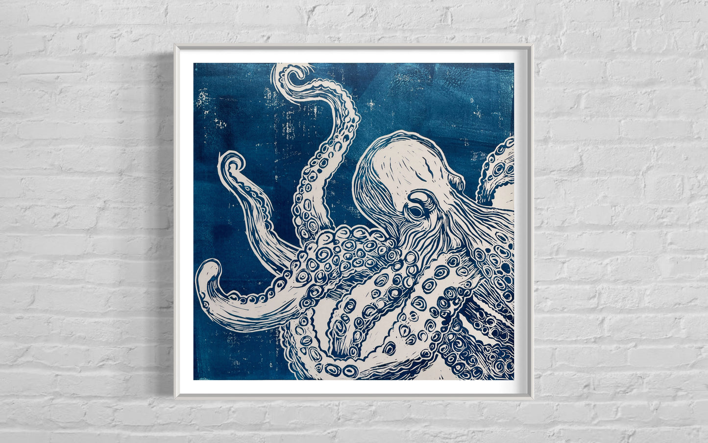 The Kraken linoprint